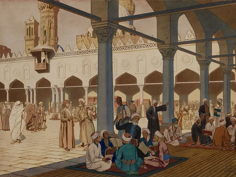 1876-Ivan Jakovlevič Bilibin - Cortile della moschea e dell'università di Al-Azhar